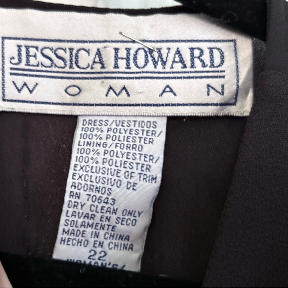 JESSICA HOWARD WOMENS BLACK COCKTAIL DRESS, size 22 - Picture 3 of 7